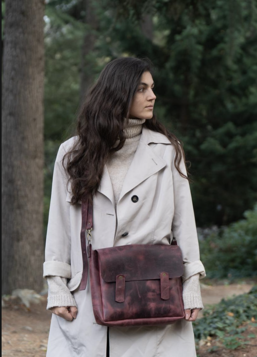 Natural leather bag - "Emily"